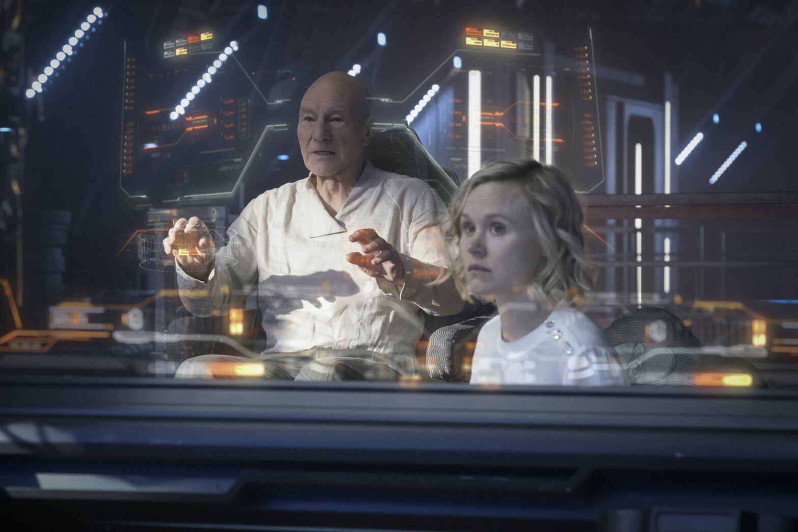 "Et in Arcadia Ego, Part 2" Pictured (l-r): Sir Patrick Stewart as Jean-Luc Picard; Alison Pill as Agnes Jurati