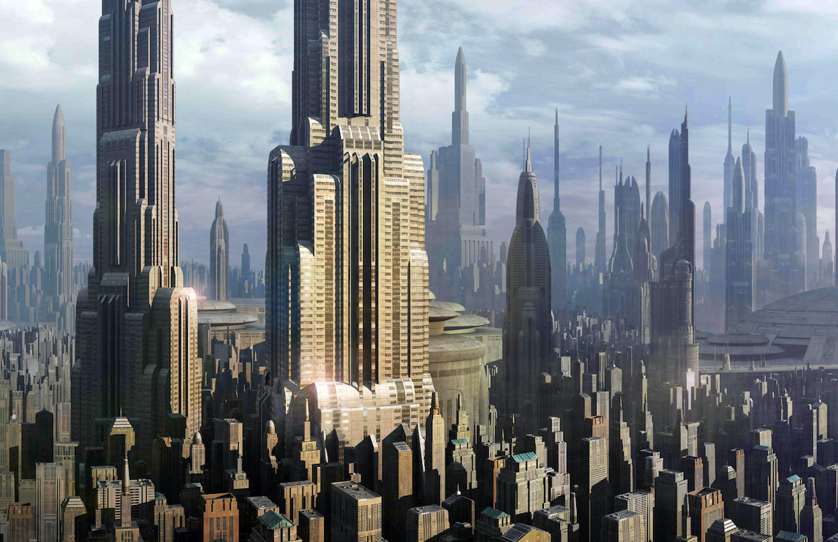 Towering science fiction metropolis